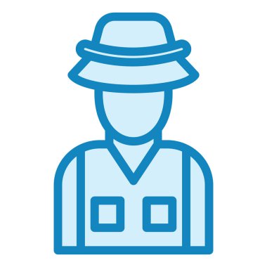 Balıkçı modern ikon vektör illüstrasyonu 