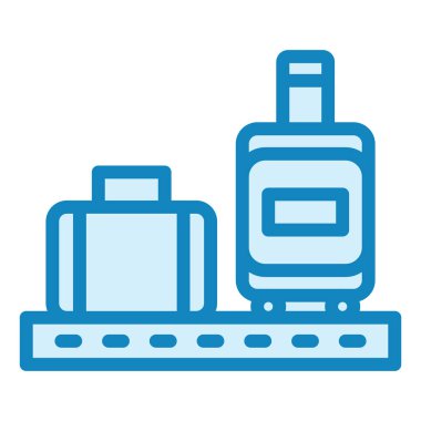  Bagaj kontrolü. Web simgesi basit illüstrasyon 