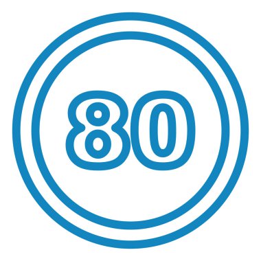 80 numaralı simge, vektör illüstrasyonu