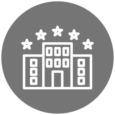 Otelde. Web simgesi basit illüstrasyon