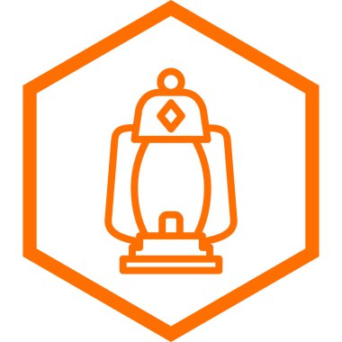 turuncu fener simgesi beyaz arkaplanda izole edildi. vektör illüstrasyonu