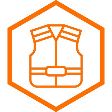 Güvenlik yeleği simgesi. vektör illüstrasyonu