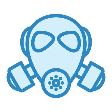 Gaz maskesi simgesi. Web için solunum vektörü simgelerinin özet çizimi