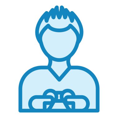 Oyuncu çocuk. Web simgesi basit illüstrasyon 