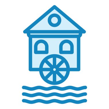 Water Mill modern ikon vektör çizimi  