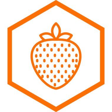 Çilekli. Web simgesi basit illüstrasyon