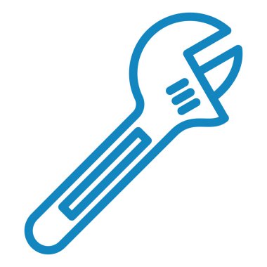 Anahtar aracı simgesi vektörü. İnce çizgi işareti. izole edilmiş sınır sembolü çizimi