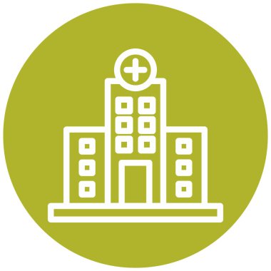 Hastane. Web simgesi basit illüstrasyon