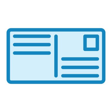 Kartpostal simgesi vektör illüstrasyonu