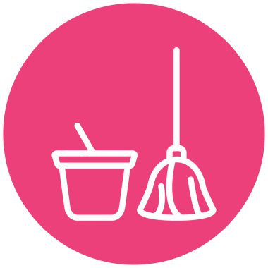 Süpürge. Web simgesi basit illüstrasyon