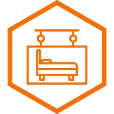 Yatak simgesinin vektör illüstrasyonu