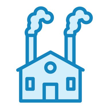 Fabrika kirliliği ikonu vektör illüstrasyonu