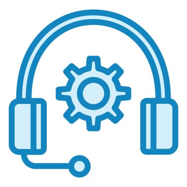 Destek Servisi. Web simgesi basit illüstrasyon 