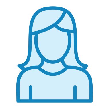 Kadın. Web simgesi basit illüstrasyon