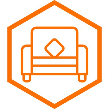 kanepe ikonu vektör illüstrasyonu