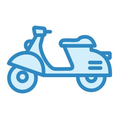 Elektrikli scooter. Web simgesi basit illüstrasyon