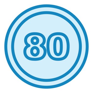 Hız sınırı 80 modern simge vektör illüstrasyonu  