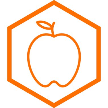 Bir kalbin arka planında turuncu bir simgenin çizimi