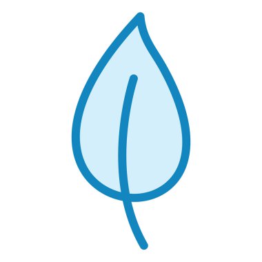 Beyaz arkaplanda yaprak simgesi, çizgi vektör illüstrasyonu