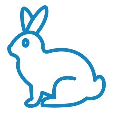 Tavşan ikonu vektörü. İnce çizgi işareti. izole edilmiş sınır sembolü çizimi