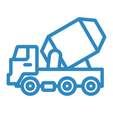 Beton karıştırıcı. Web simgesi basit illüstrasyon