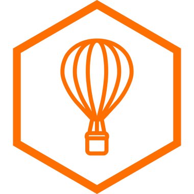 Sıcak hava balonu ikonu. Web için uçuş aerostat vektör simgelerinin basit çizimi