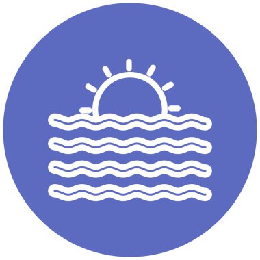 Okyanus. Web simgesi basit illüstrasyon