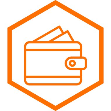 Cüzdan. Web simgesi basit illüstrasyon