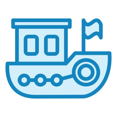 Oyuncak Tekne modern ikon vektör çizimi