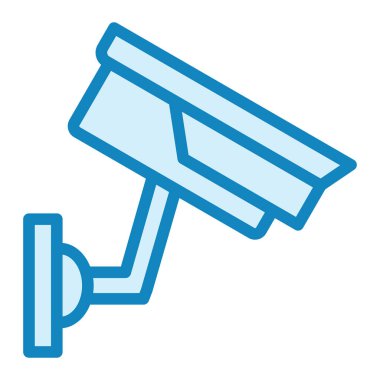 Kapalı devre kamera simgesi. Beyaz arkaplanda izole edilmiş web tasarımı için basit güvenlik sistemi vektör simgeleri çizimi