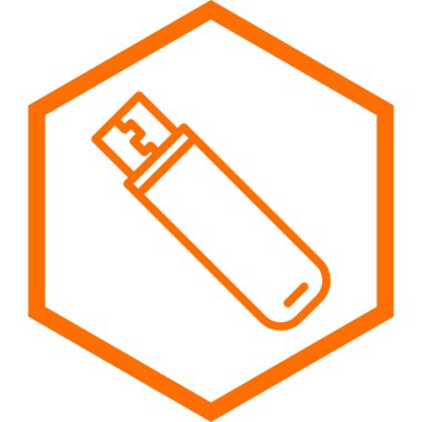 USB flash disk simgesi. vektör illüstrasyonu