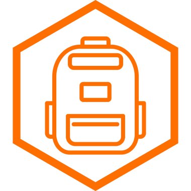 Sırt çantası. Web simgesi basit illüstrasyon