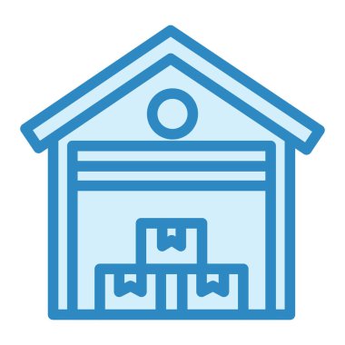 depo vektörü ince çizgi simgesi