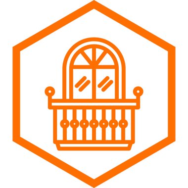 ev balkonu simgesi, vektör illüstrasyonu basit tasarım 