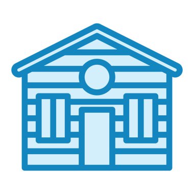 Ahşap ev. Web simgesi basit illüstrasyon 