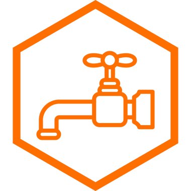 Su musluğu simgesinin vektör illüstrasyonu