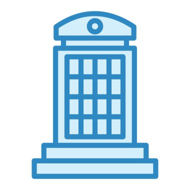 Telefon Booth modern simge vektör çizimi 