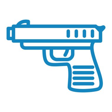 silah simgesi vektörü beyaz arkaplanda izole edildi, tabanca şeffaf işareti, çizgi ve çizgi elementler doğrusal biçiminde