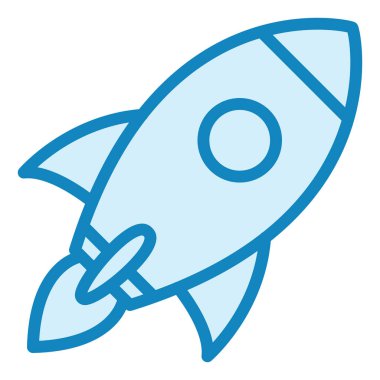 Roket. Web simgesi basit illüstrasyon 