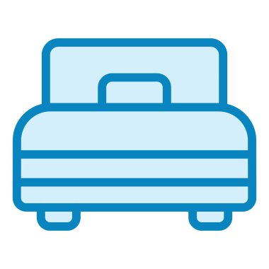 Tek yatak modern ikon vektör illüstrasyonu 