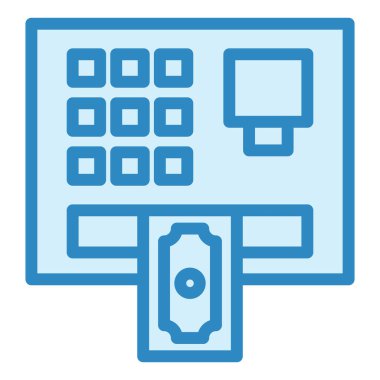 ATM 'de. Web simgesi basit illüstrasyon