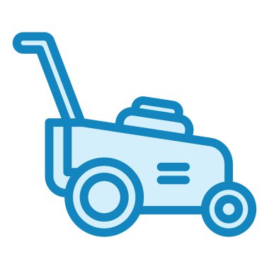 Çim biçme makinesi. Web simgesi basit illüstrasyon 