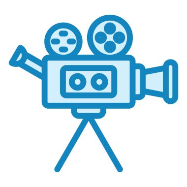 Film kamerası ikon vektörü. Sinema videosu işareti. izole edilmiş sembol çizimi