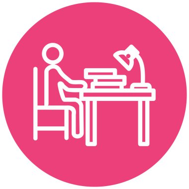 Ofis masa simgesinin vektör illüstrasyonu