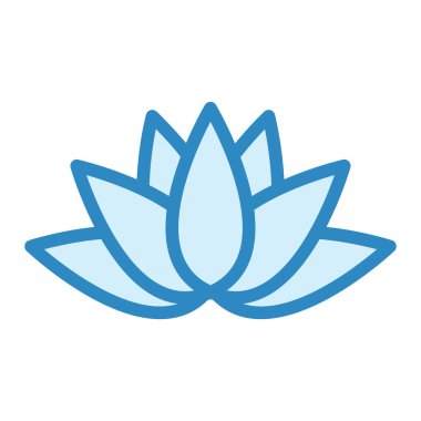 güzel lotus çizgisi simgesi, vektör çizimi