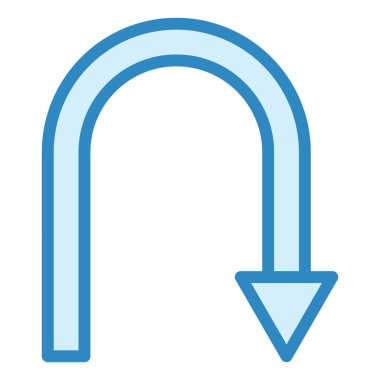 U dönüşü. Web simgesi basit illüstrasyon 