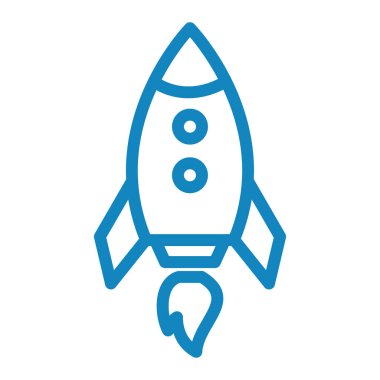 Roket ikon vektörü. başlangıç işareti. izole edilmiş sınır sembolü çizimi