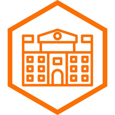 Üniversite Binası kutsal kişilerin resmi, vektör çizim