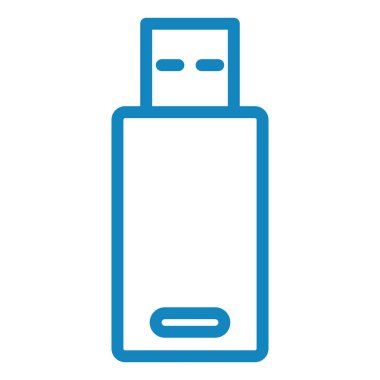 usb flash disk simge vektörü. İnce çizgi işareti. izole edilmiş sınır sembolü çizimi