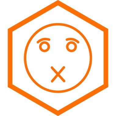 emoji veya yazdırma için turuncu vektör simgesi.